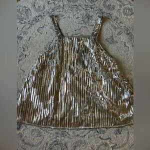 Maeve Pleated Metallic Shimmer Tank